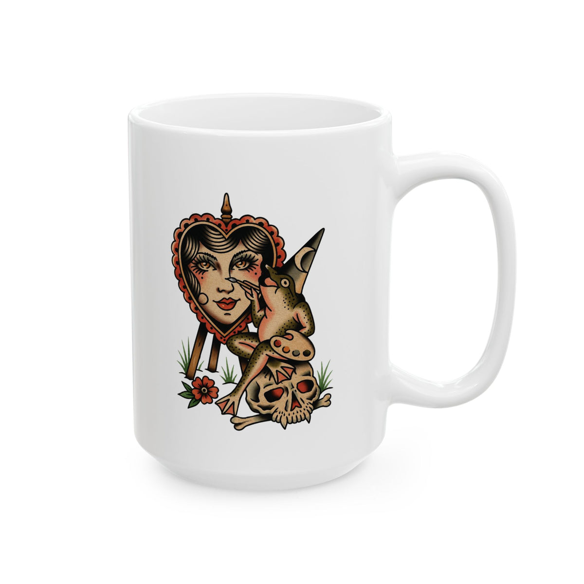 Frog Painter Tattoo Flash Ceramic Coffee Cup