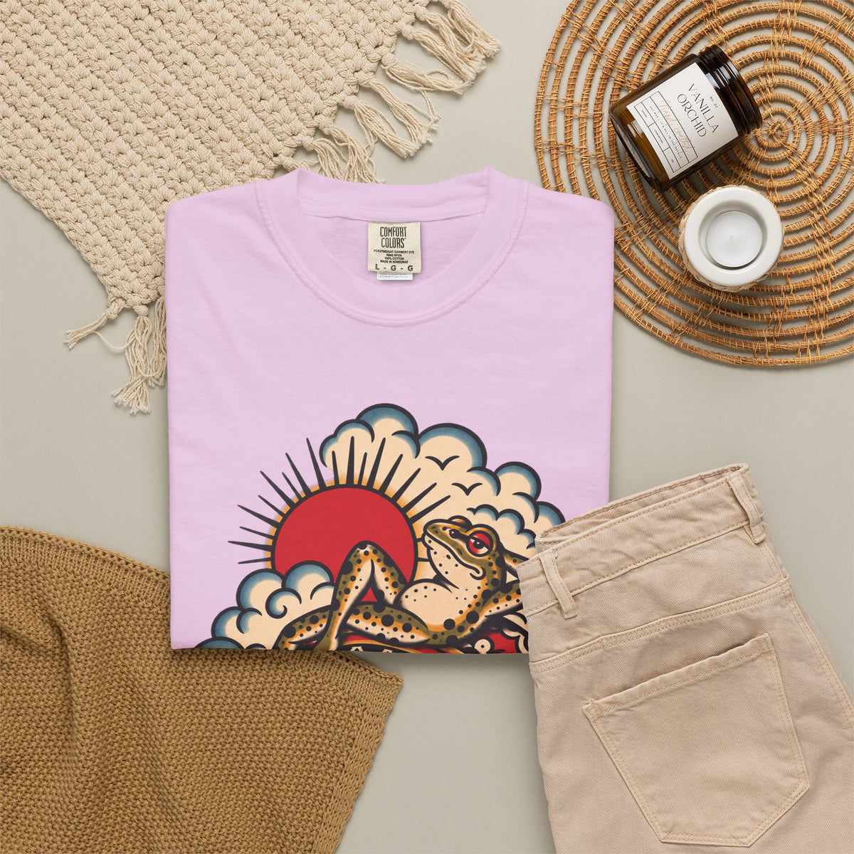 Frog & Lady of The Lake Tattoo Flash T-Shirt