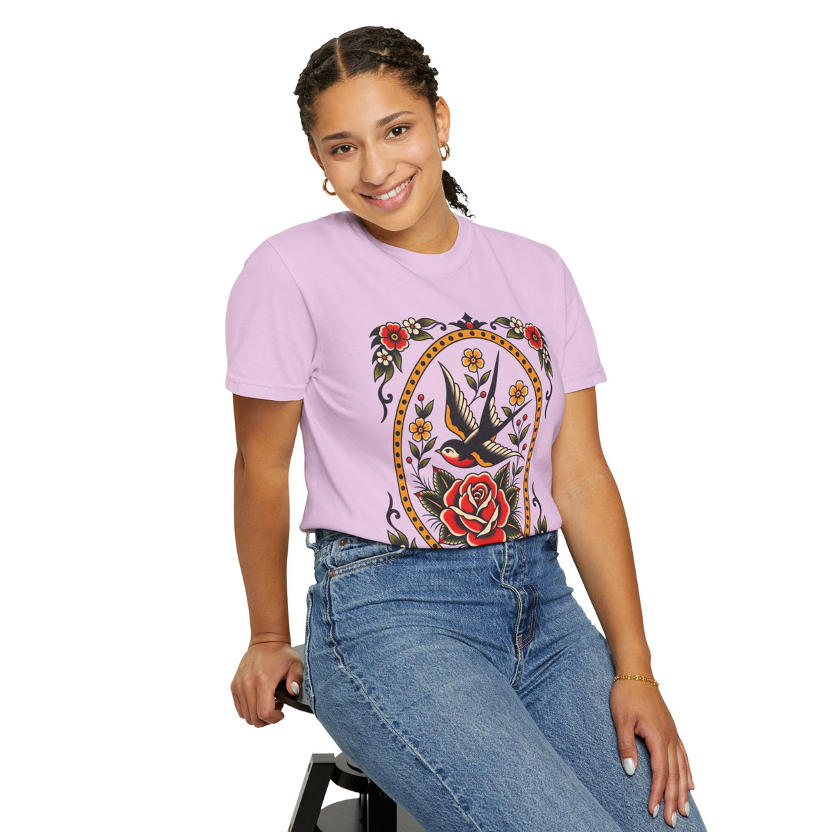 Swallow & Rose Tattoo Flash T-Shirt
