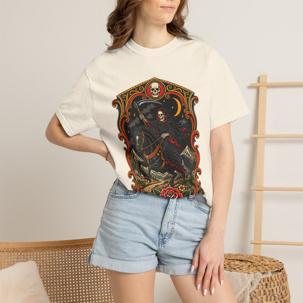 Grim Reaper Horseman Tattoo Flash T-Shirt