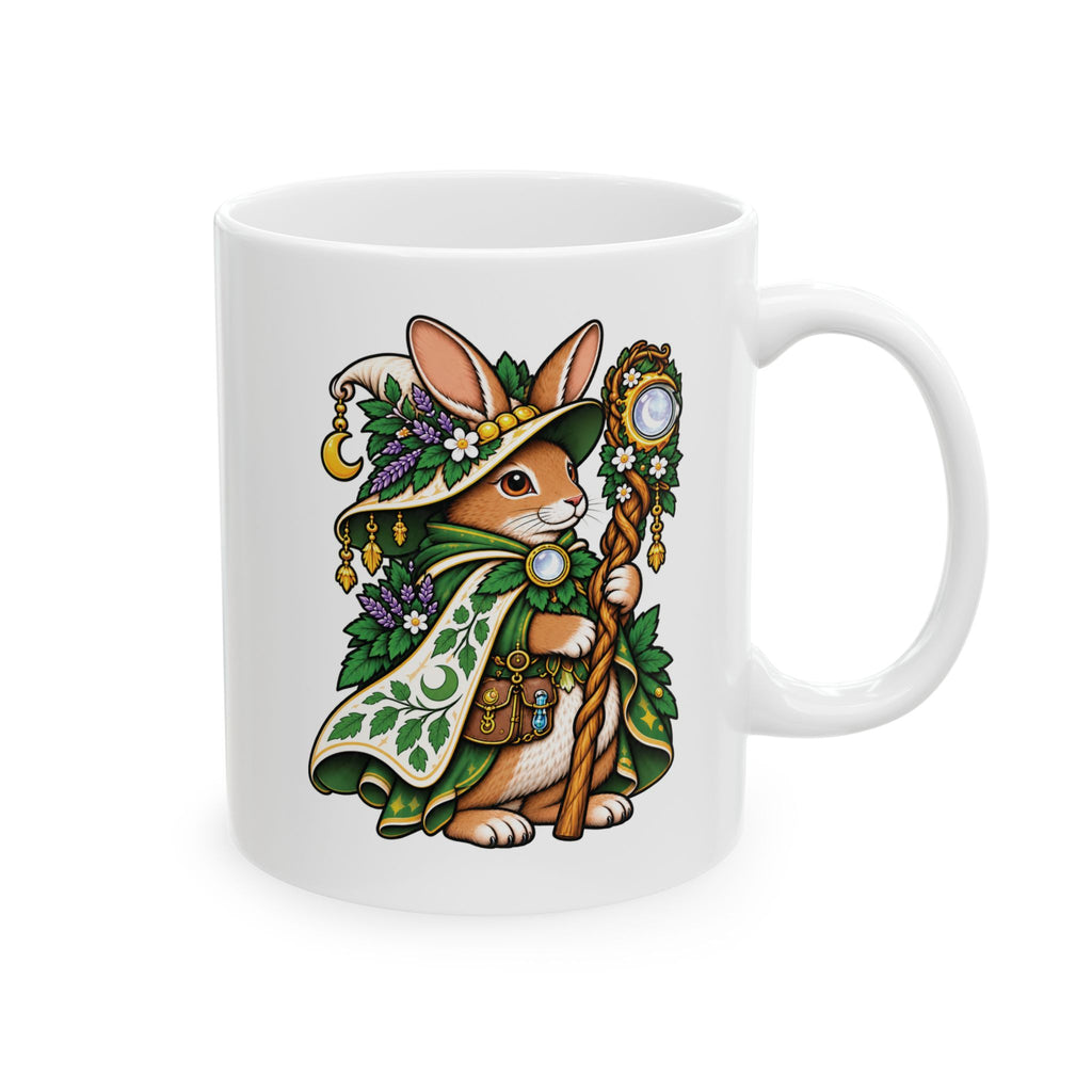 Rabbit Witch Tattoo Flash Ceramic Coffee Mug (11oz, 15oz)