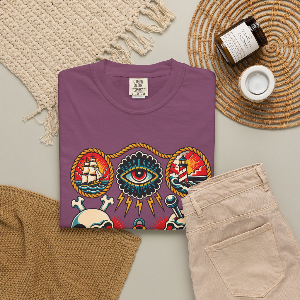 American Traditional Tattoo Flash Sheet T-Shirt