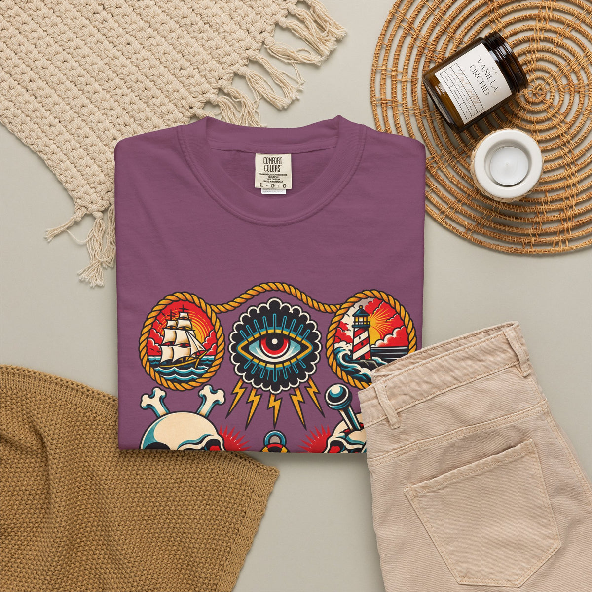 American Traditional Tattoo Flash Sheet T-Shirt