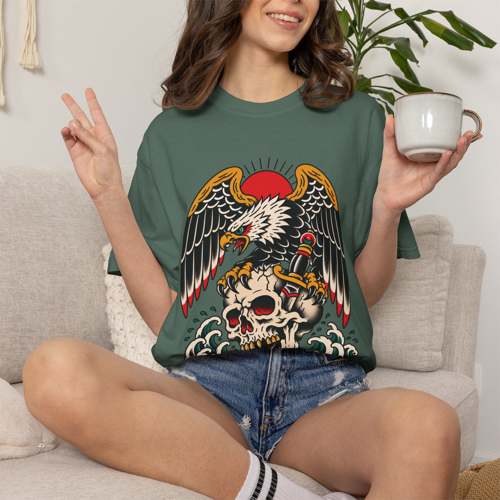 American Traditional Eagle & Skull Tattoo Flash T-Shirt