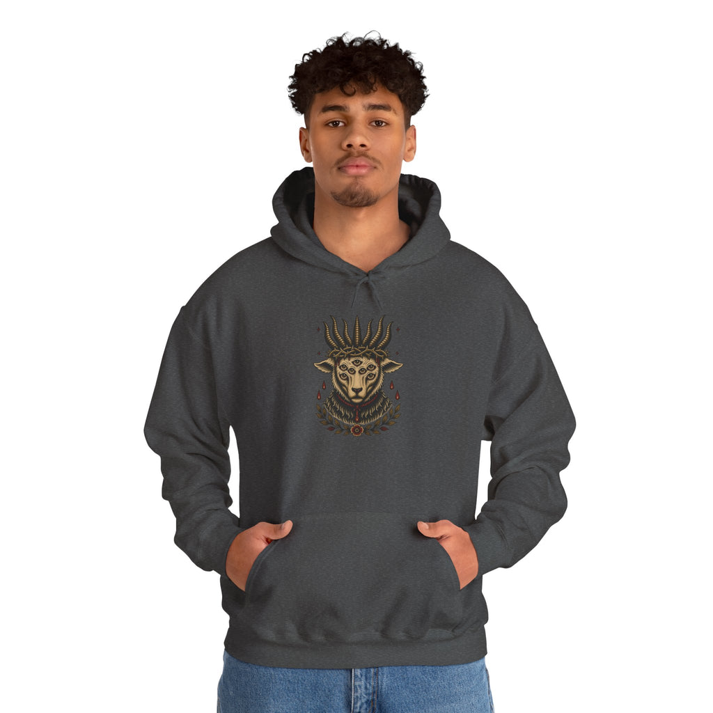 Sacrificial Lamb Hoodie with Revelation 5:6 Scripture Back Print