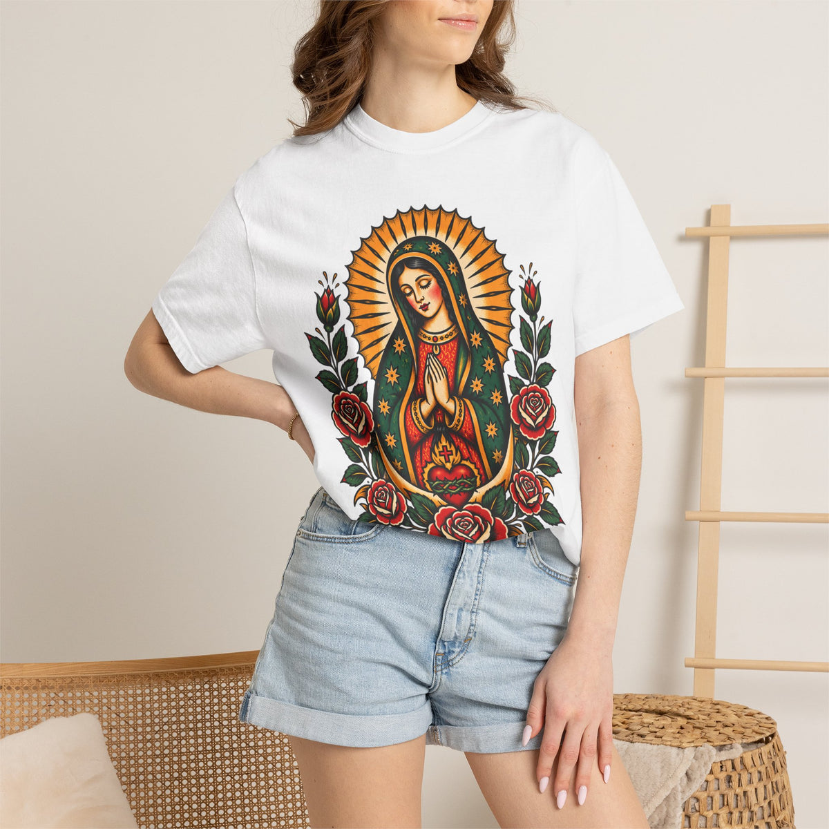 Our Lady of Guadalupe Tattoo Flash T-Shirt