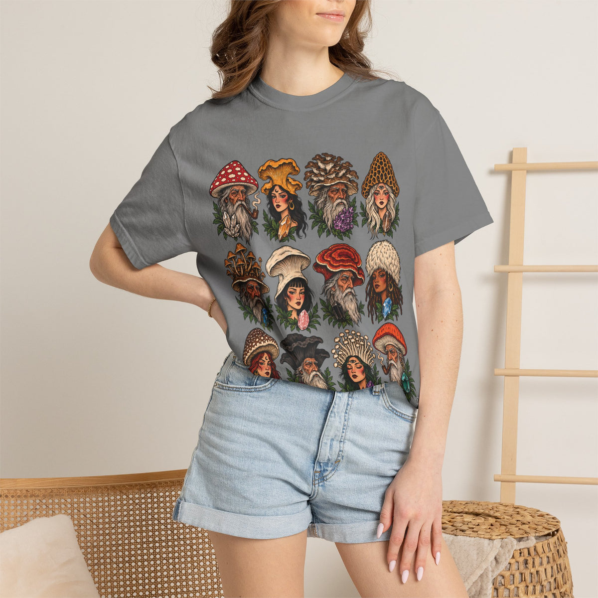 Mushroom Folks Tattoo Flash T Shirt