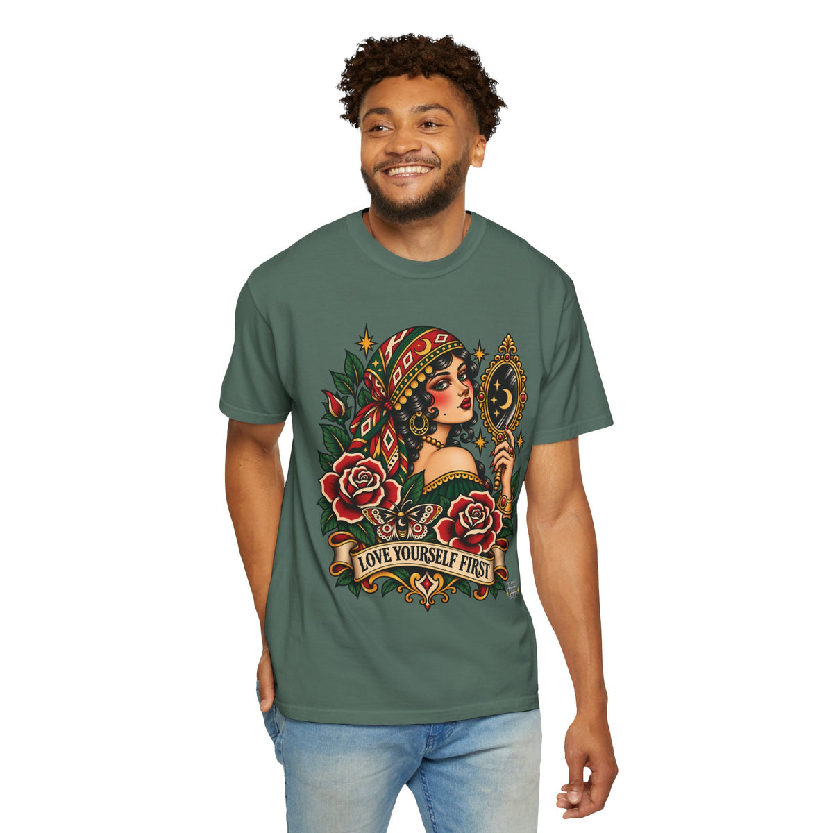 Love Yourself First Gypsy Woman Tattoo Flash Sheet T-Shirt