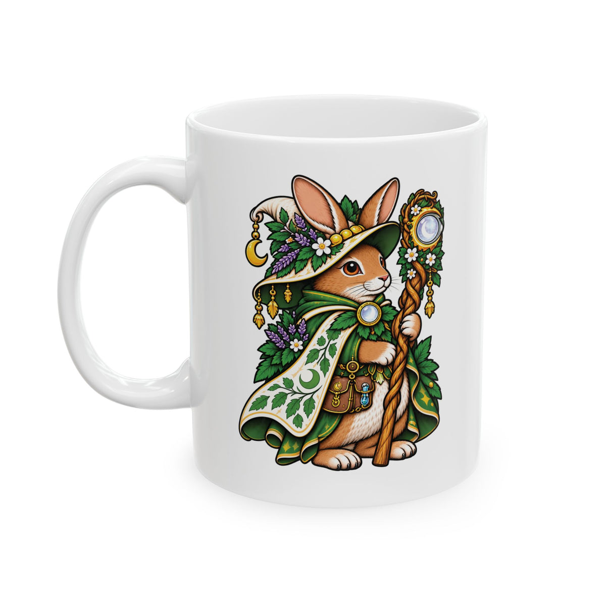 Rabbit Witch Tattoo Flash Ceramic Coffee Mug (11oz, 15oz)