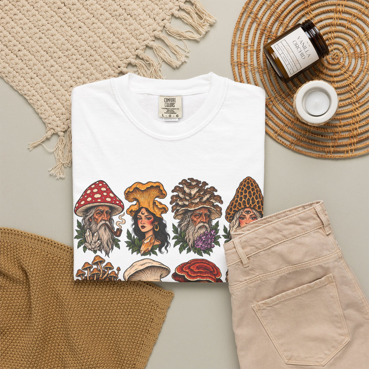 Mushroom Folks Tattoo Flash T Shirt