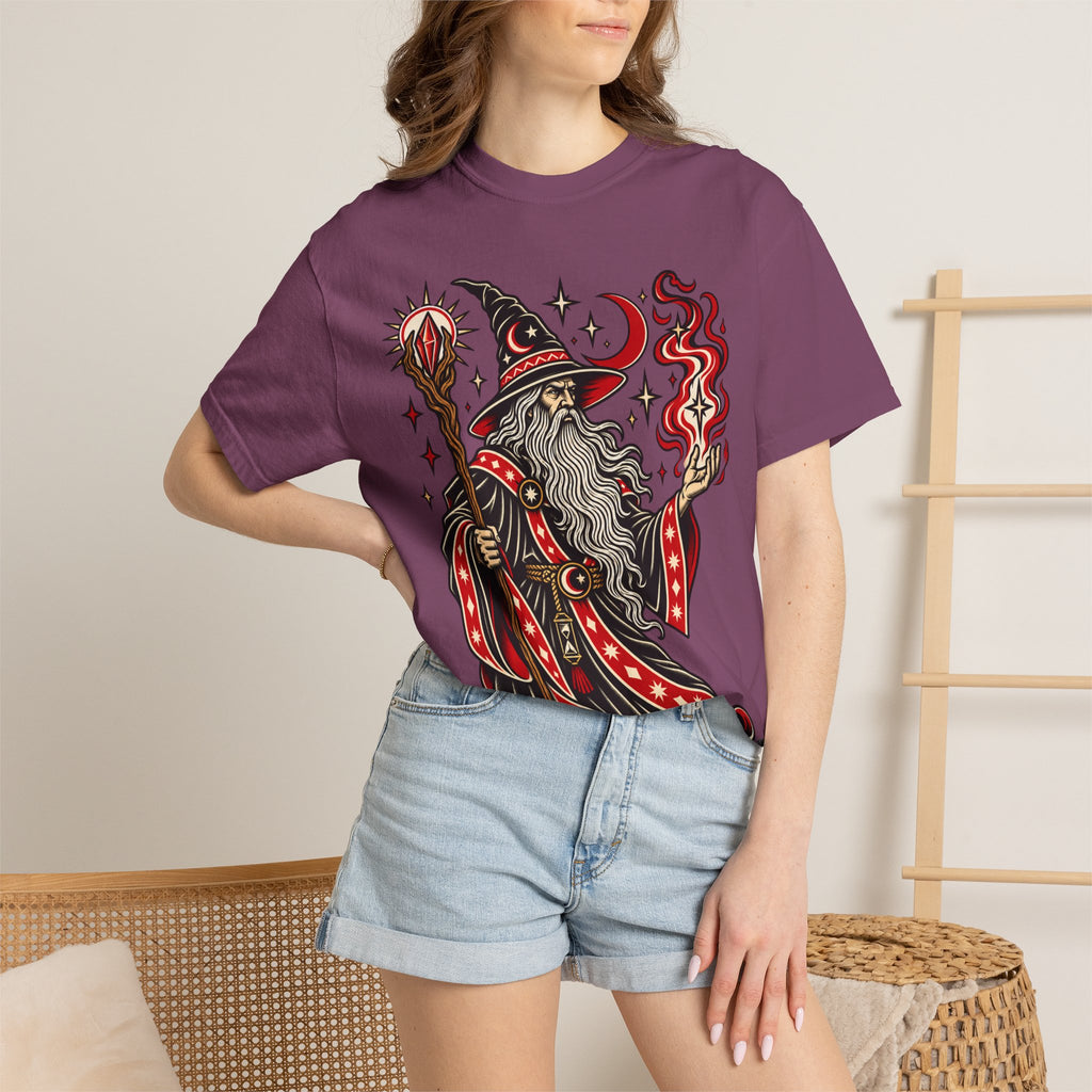 Fire Wizard Tattoo Flash T Shirt