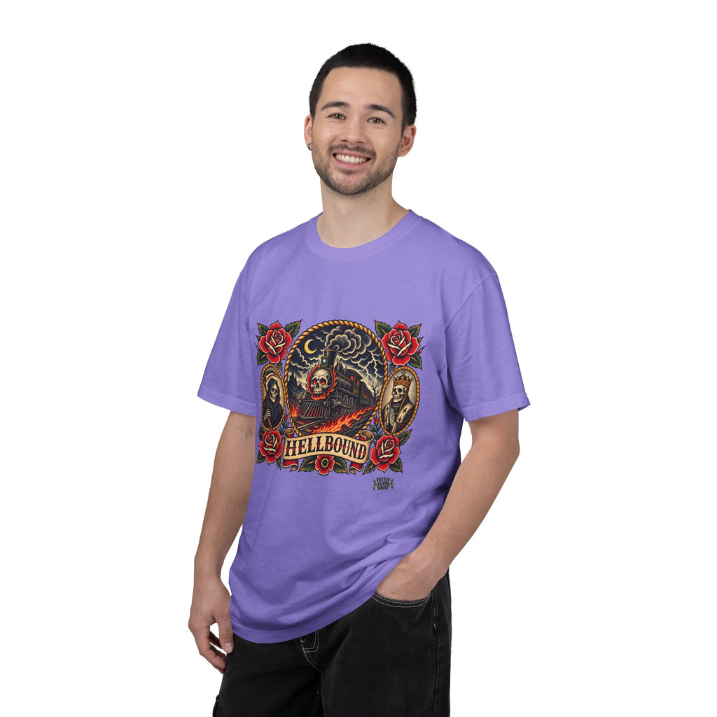 Hellbound Skull Train Tattoo Flash T-Shirt