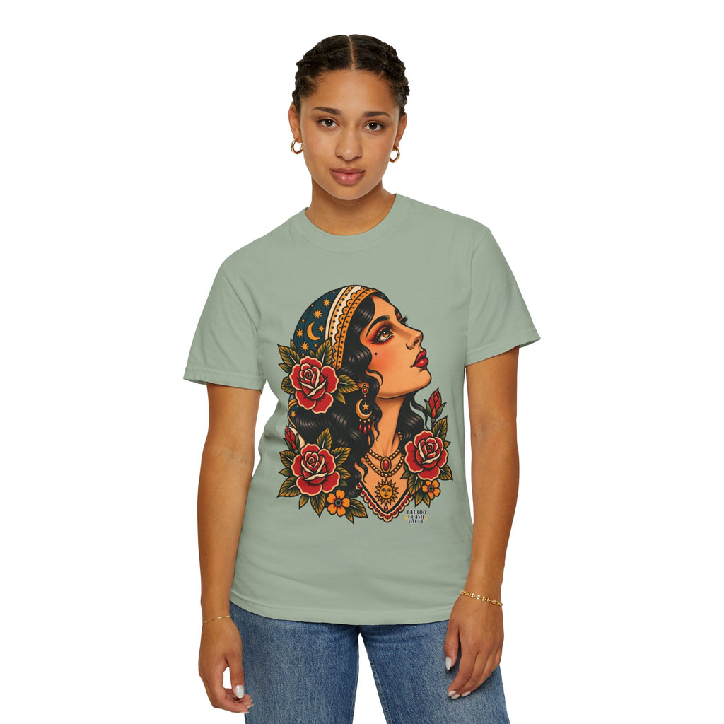 Gypsy Woman Tattoo Flash Sheet T-Shirt