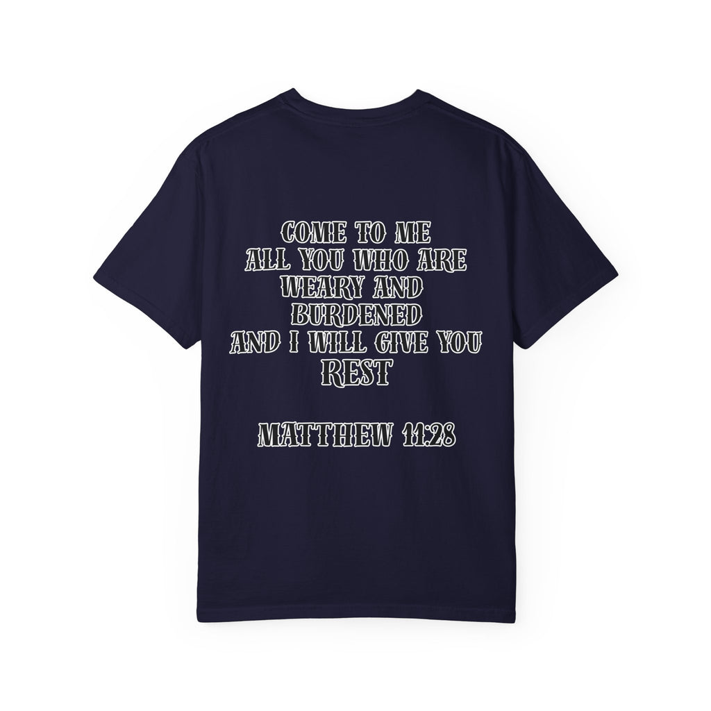 Matthew 11:28 Jesus Cross Tattoo Flash T-Shirt