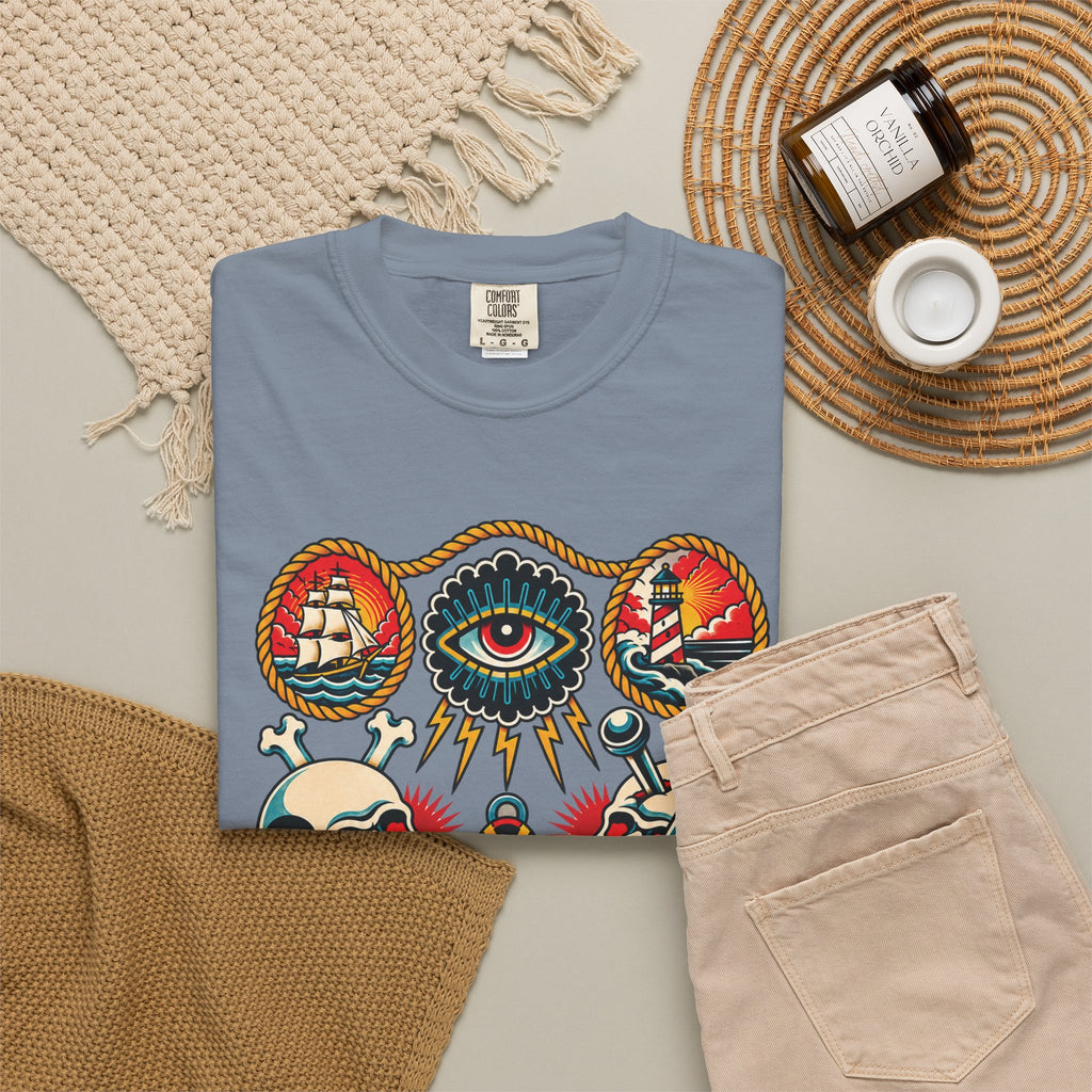 American Traditional Tattoo Flash Sheet T-Shirt