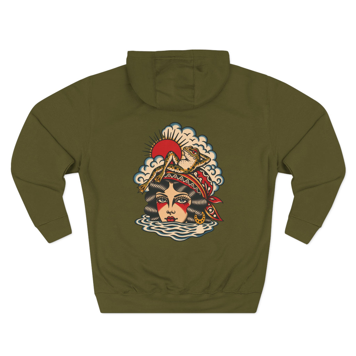Lady of The Lake Tattoo Flash Pullover Hoodie (Back Design)