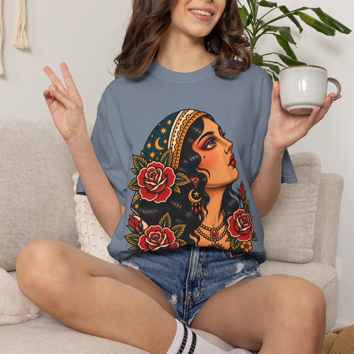 Gypsy Woman Tattoo Flash Sheet T-Shirt