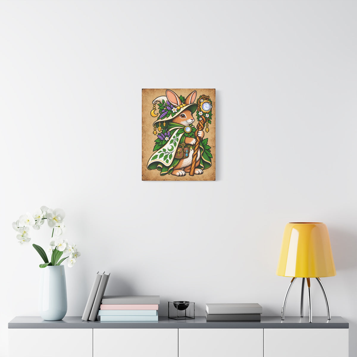 Rabbit Wizard Tattoo Flash Wall Art
