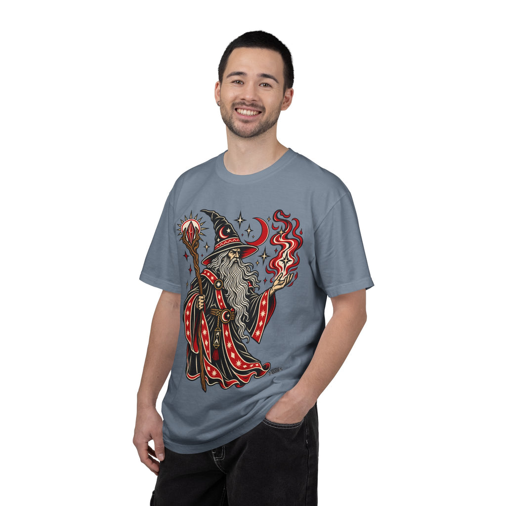 Fire Wizard Tattoo Flash T Shirt