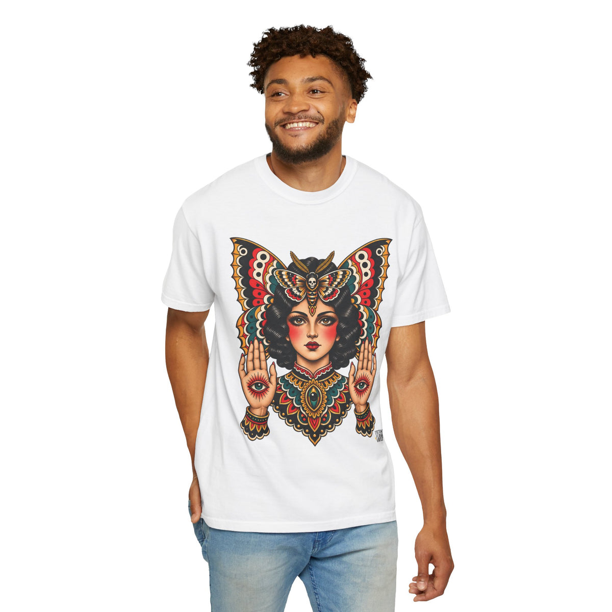 Gypsy Moth Woman Tattoo Flash Sheet T-Shirt