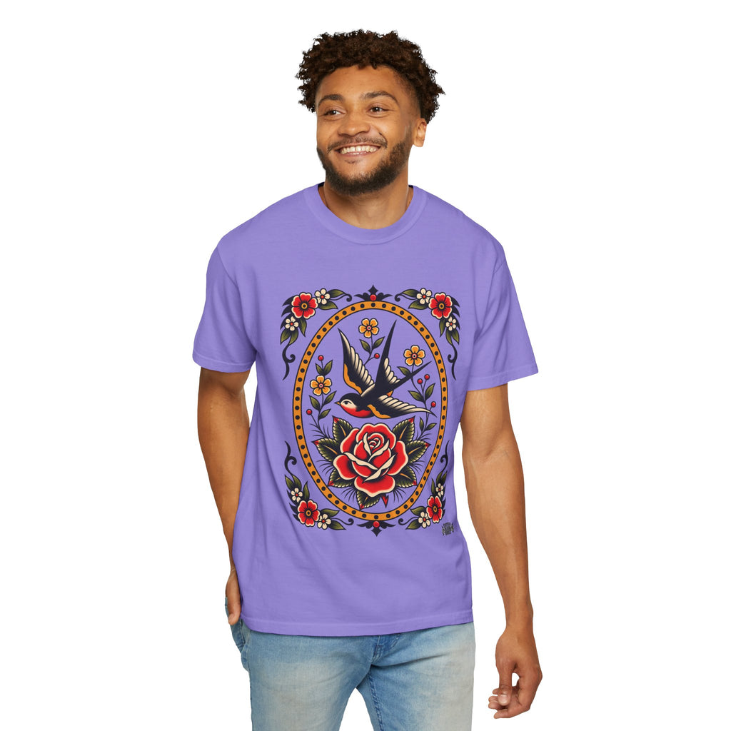 Swallow & Rose Tattoo Flash T-Shirt
