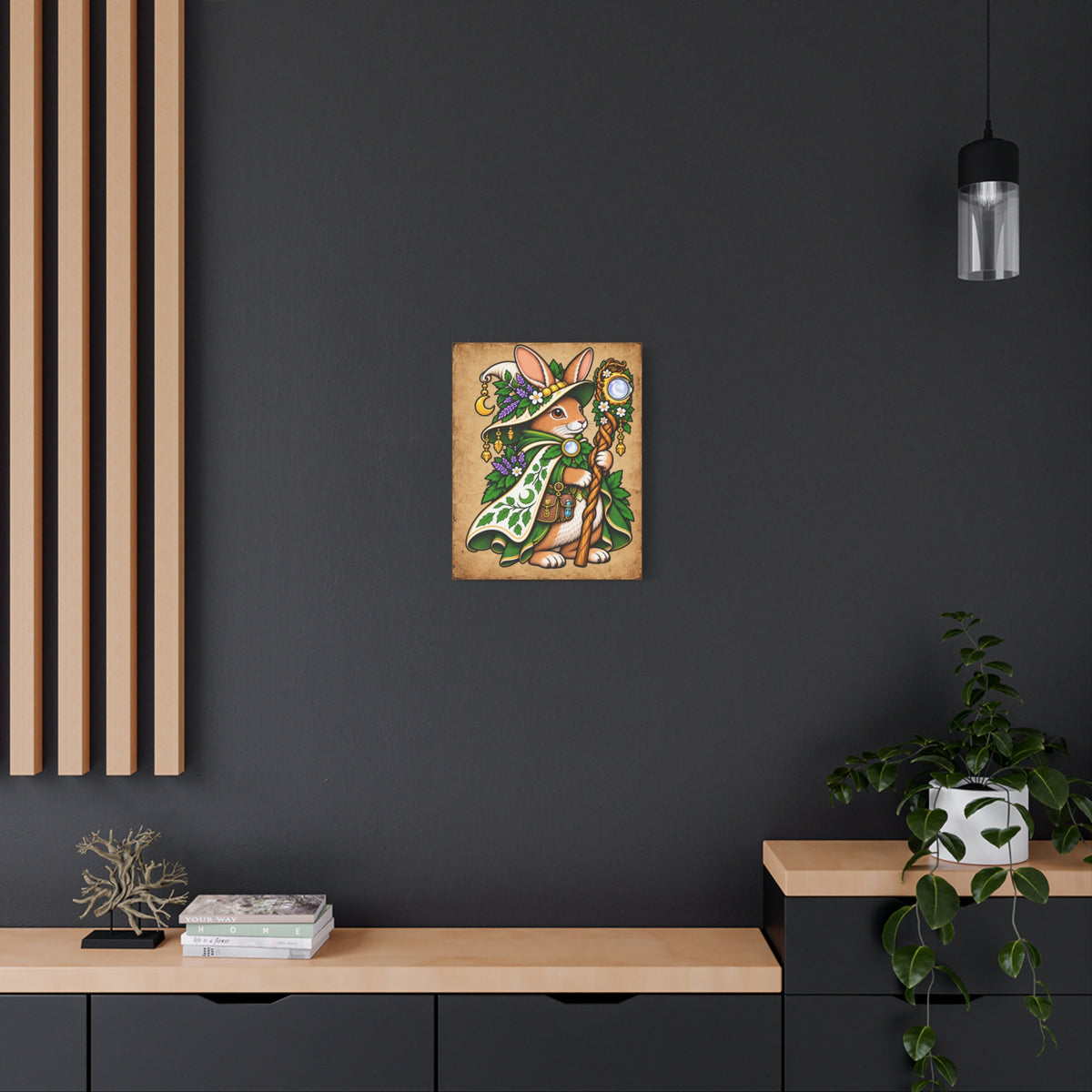 Rabbit Wizard Tattoo Flash Wall Art