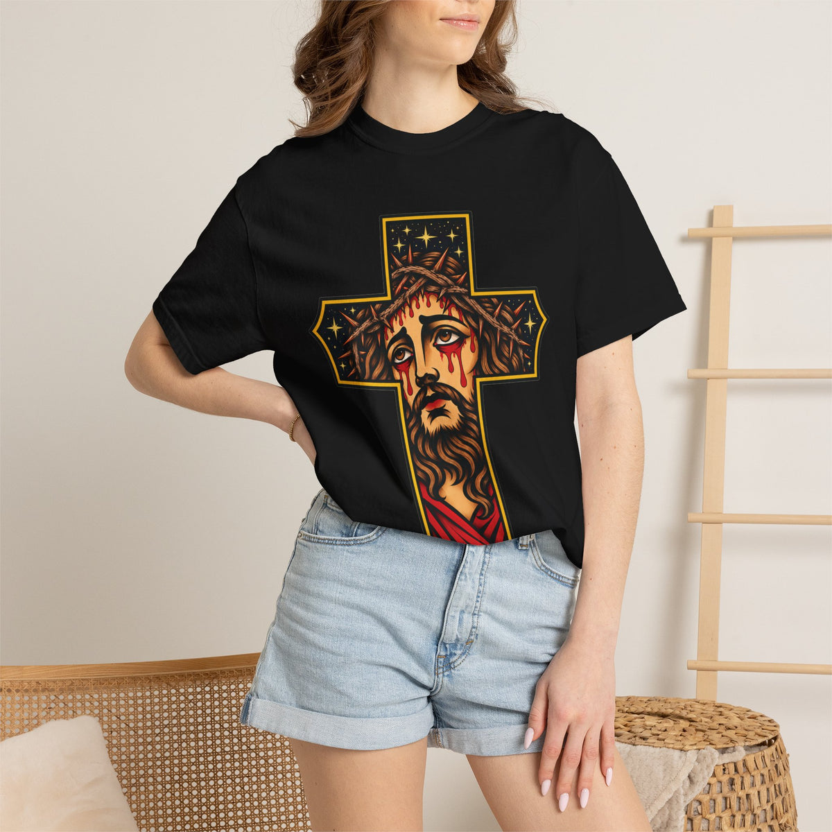 Matthew 11:28 Jesus Cross Tattoo Flash T-Shirt