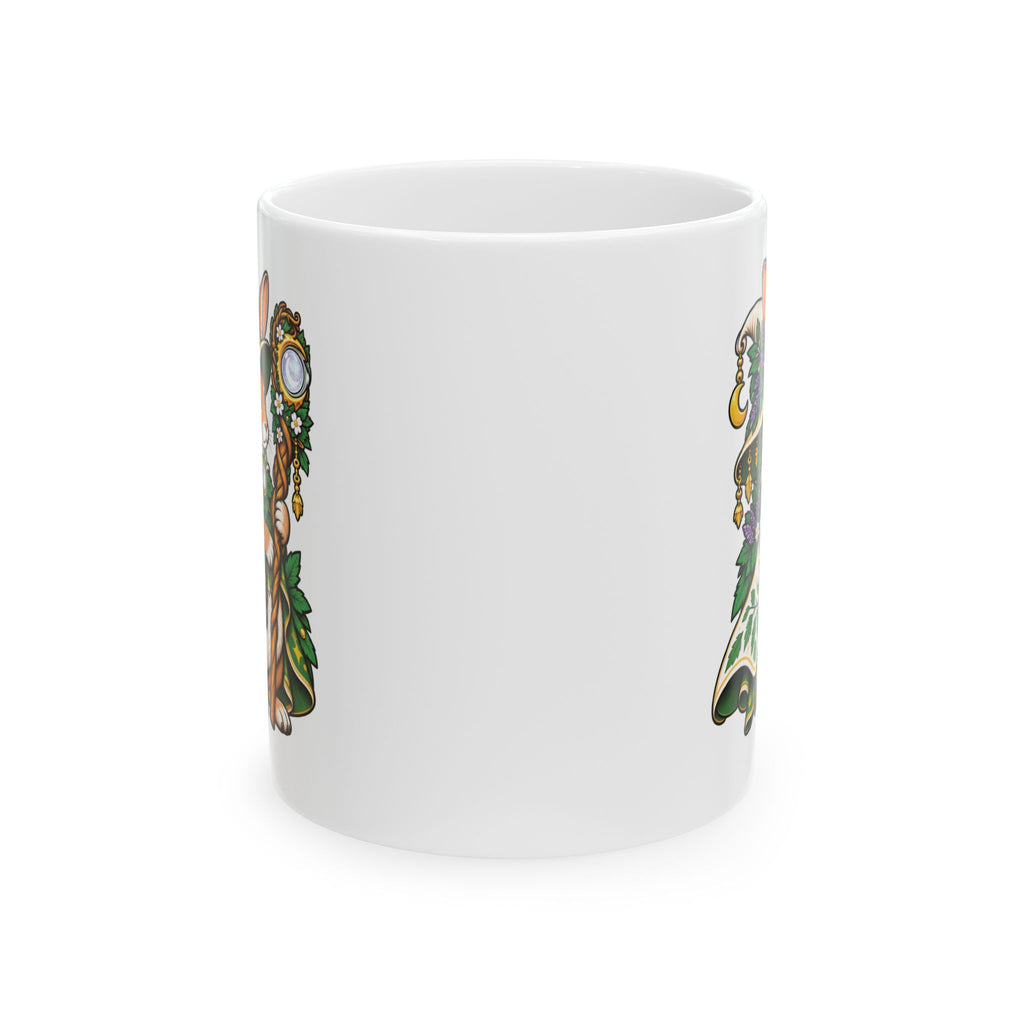 Rabbit Witch Tattoo Flash Ceramic Coffee Mug (11oz, 15oz)