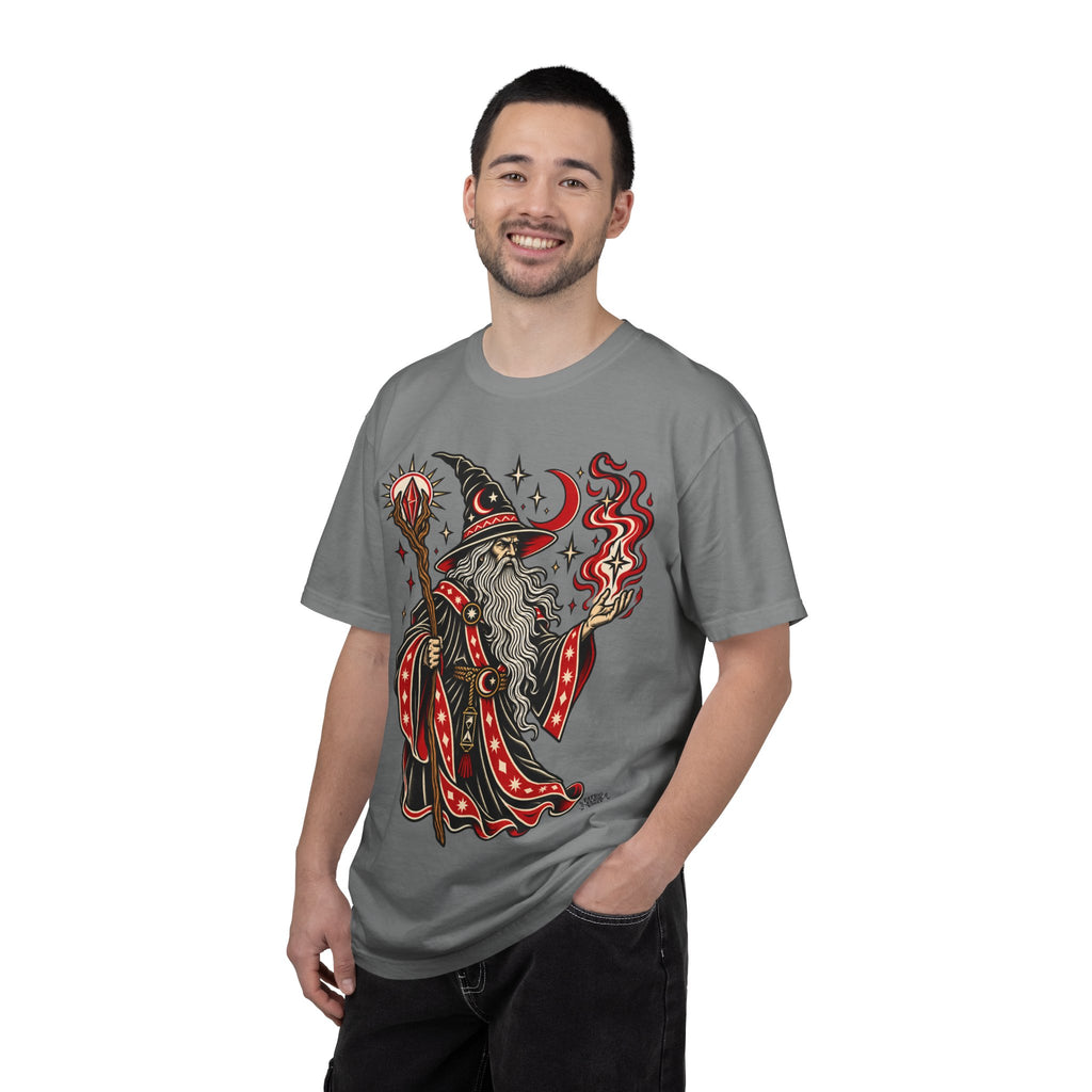 Fire Wizard Tattoo Flash T Shirt