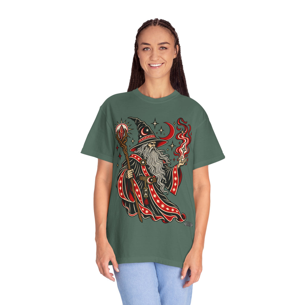 Fire Wizard Tattoo Flash T Shirt