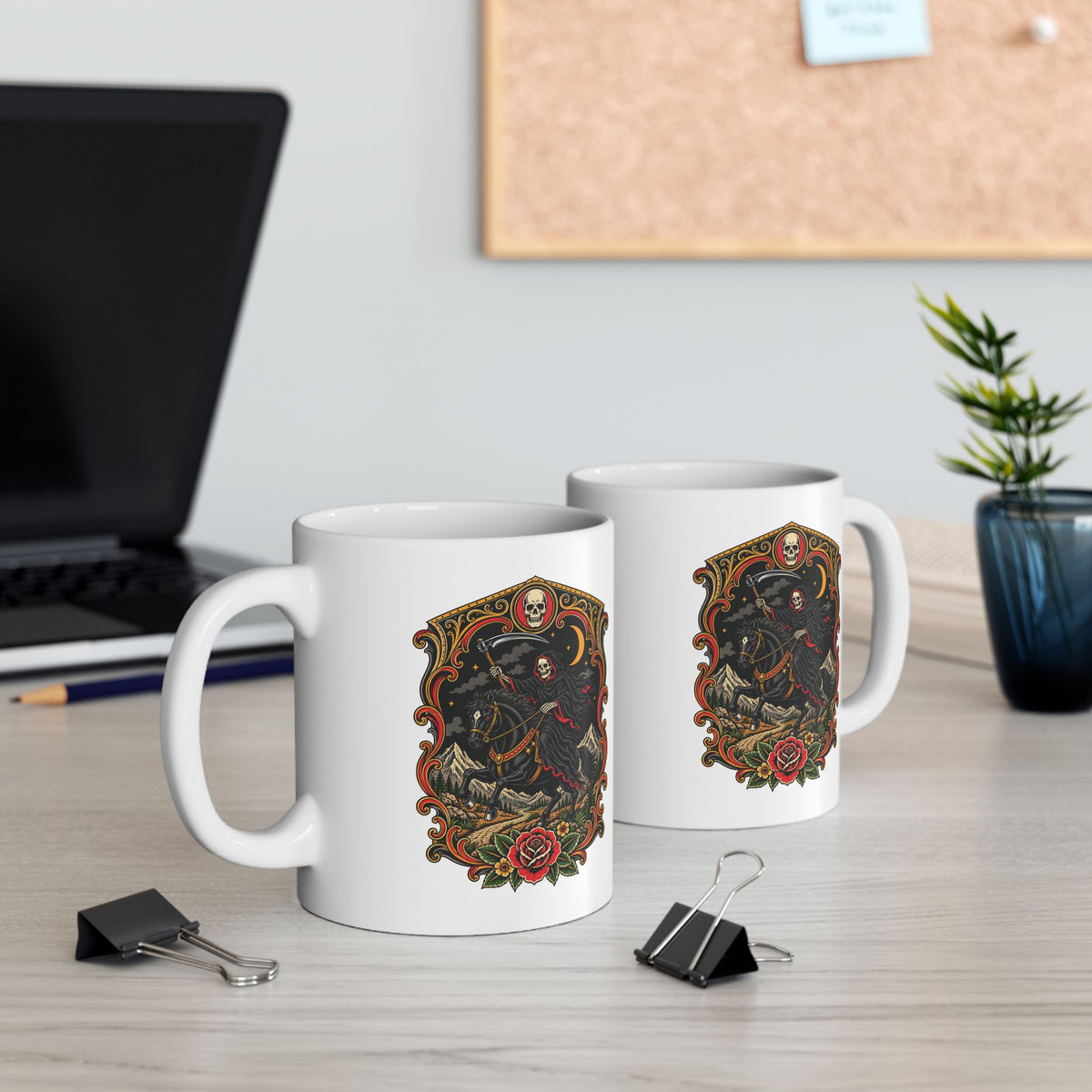 Grim Rider Tattoo Flash Coffee Mug (11oz & 15oz)