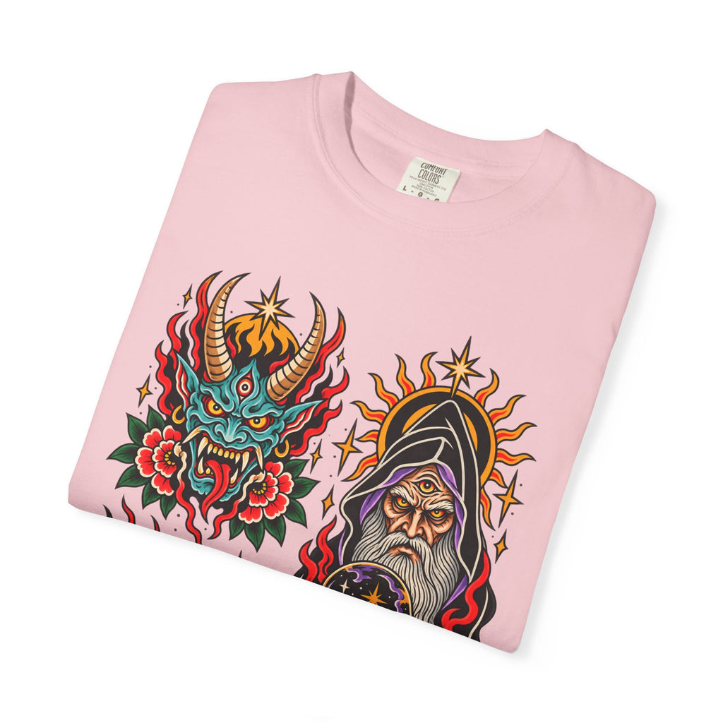 Wizard, Oni and Skull Tattoo Flash T-Shirt