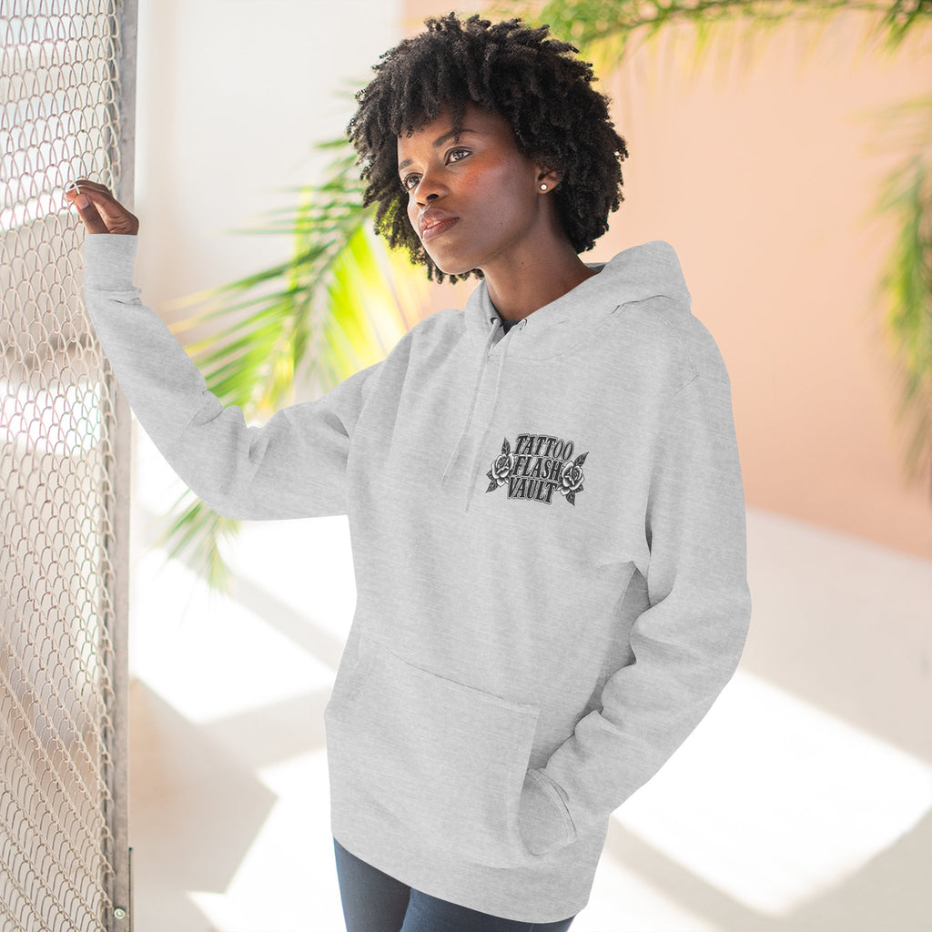Grim Reaper Horseman Tattoo Flash Pullover Hoodie (Back Design)