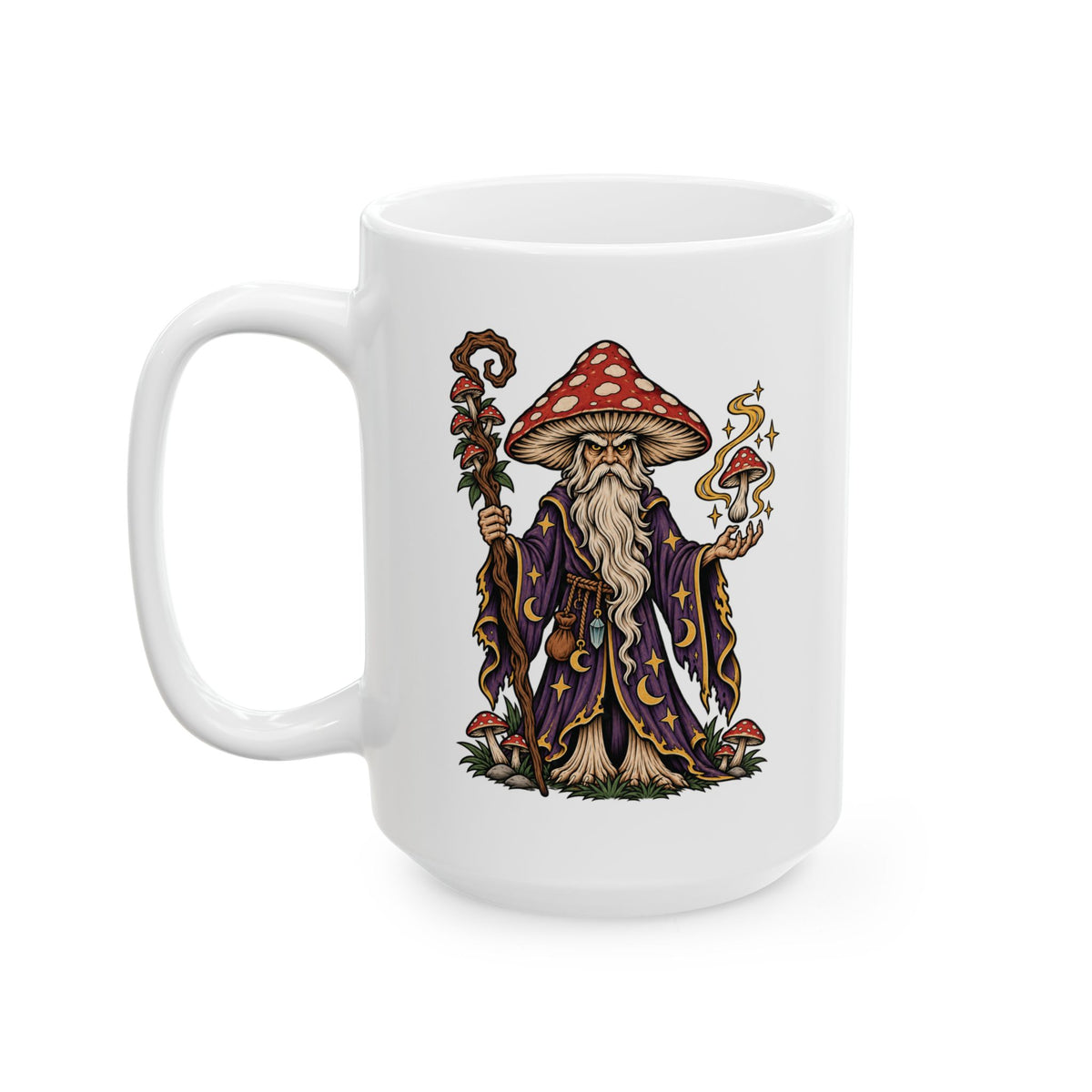 Amanita Mushroom Wizard Tattoo Flash Coffee Mug (11oz & 15oz)
