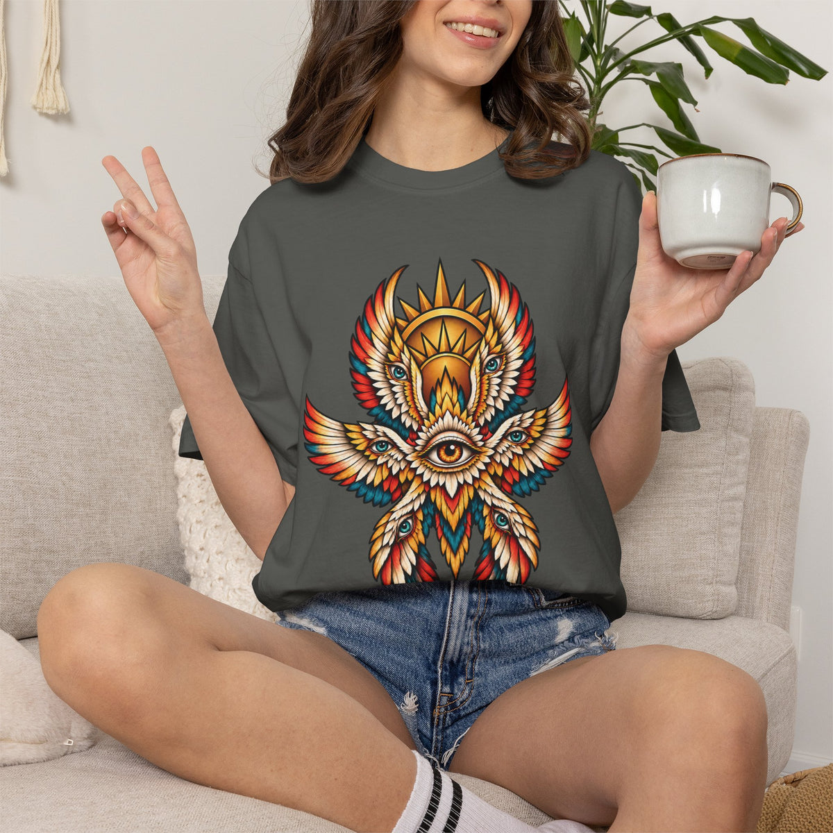 Seraphim Biblically Accurate Angel Tattoo Flash Sheet T-Shirt