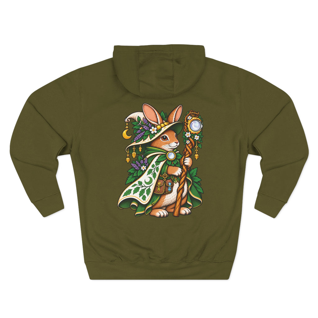 Rabbit Witch Tattoo Flash Pullover Hoodie (Back Design)