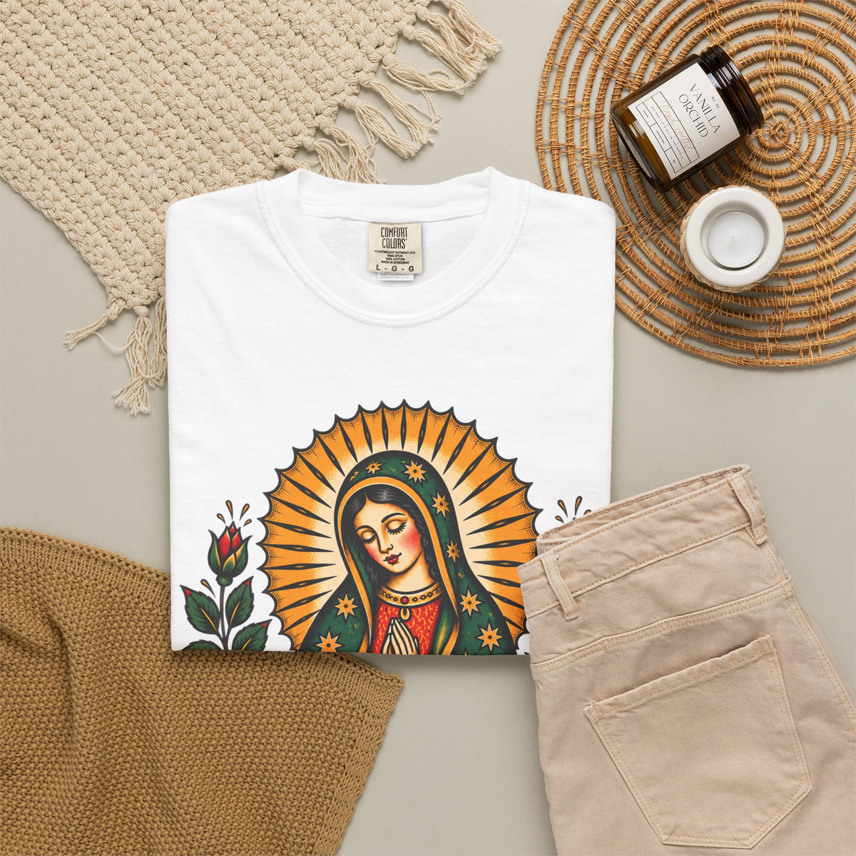 Our Lady of Guadalupe Tattoo Flash T-Shirt
