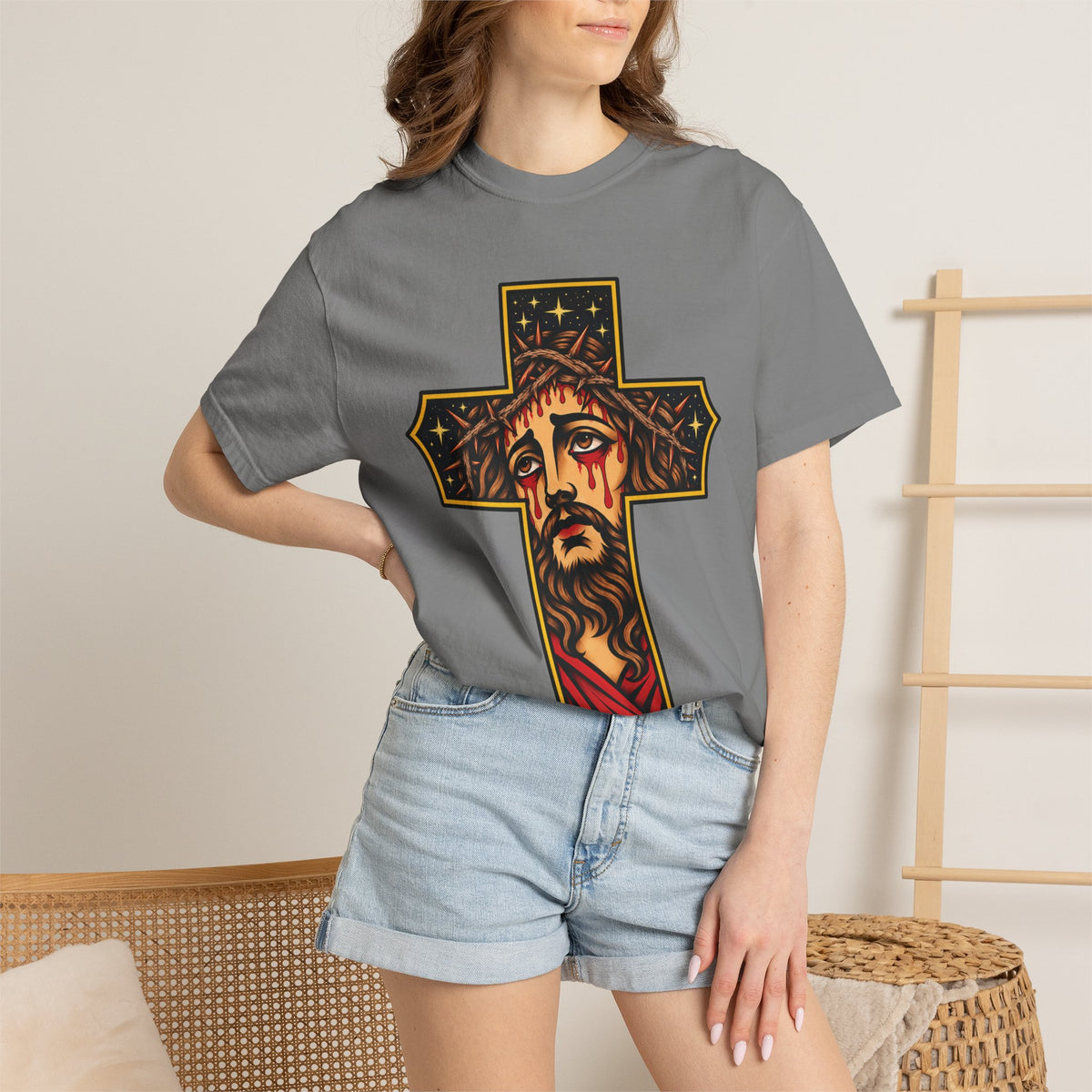 Matthew 11:28 Jesus Cross Tattoo Flash T-Shirt