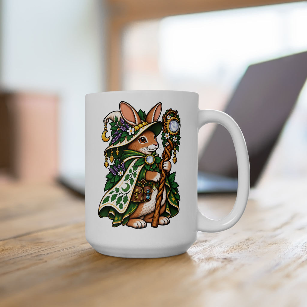 Rabbit Witch Tattoo Flash Ceramic Coffee Mug (11oz, 15oz)