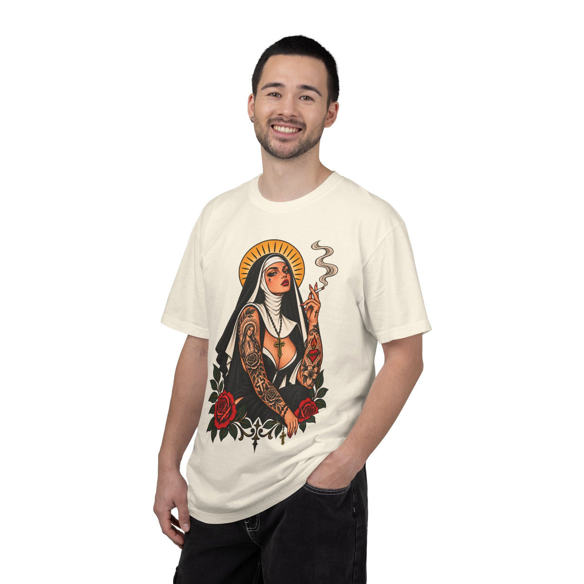 Rebel Nun Tattoo Flash T-Shirt