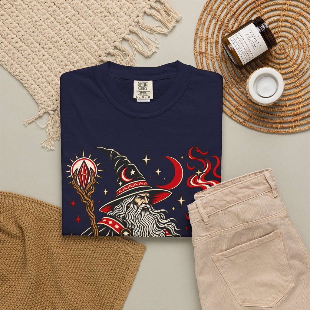Fire Wizard Tattoo Flash T Shirt