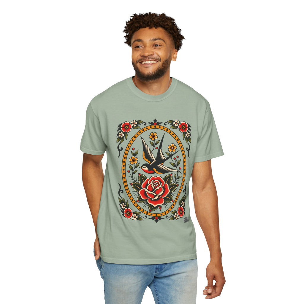 Swallow & Rose Tattoo Flash T-Shirt