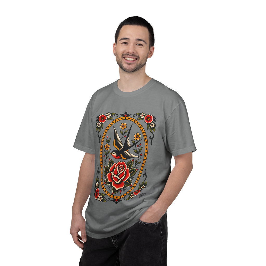 Swallow & Rose Tattoo Flash T-Shirt