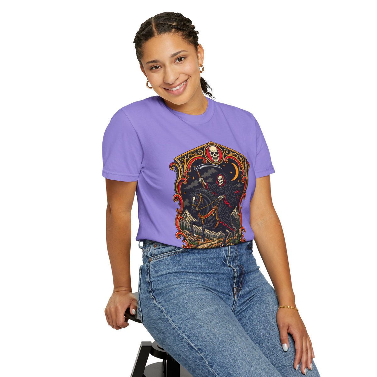 Grim Reaper Horseman Tattoo Flash T-Shirt