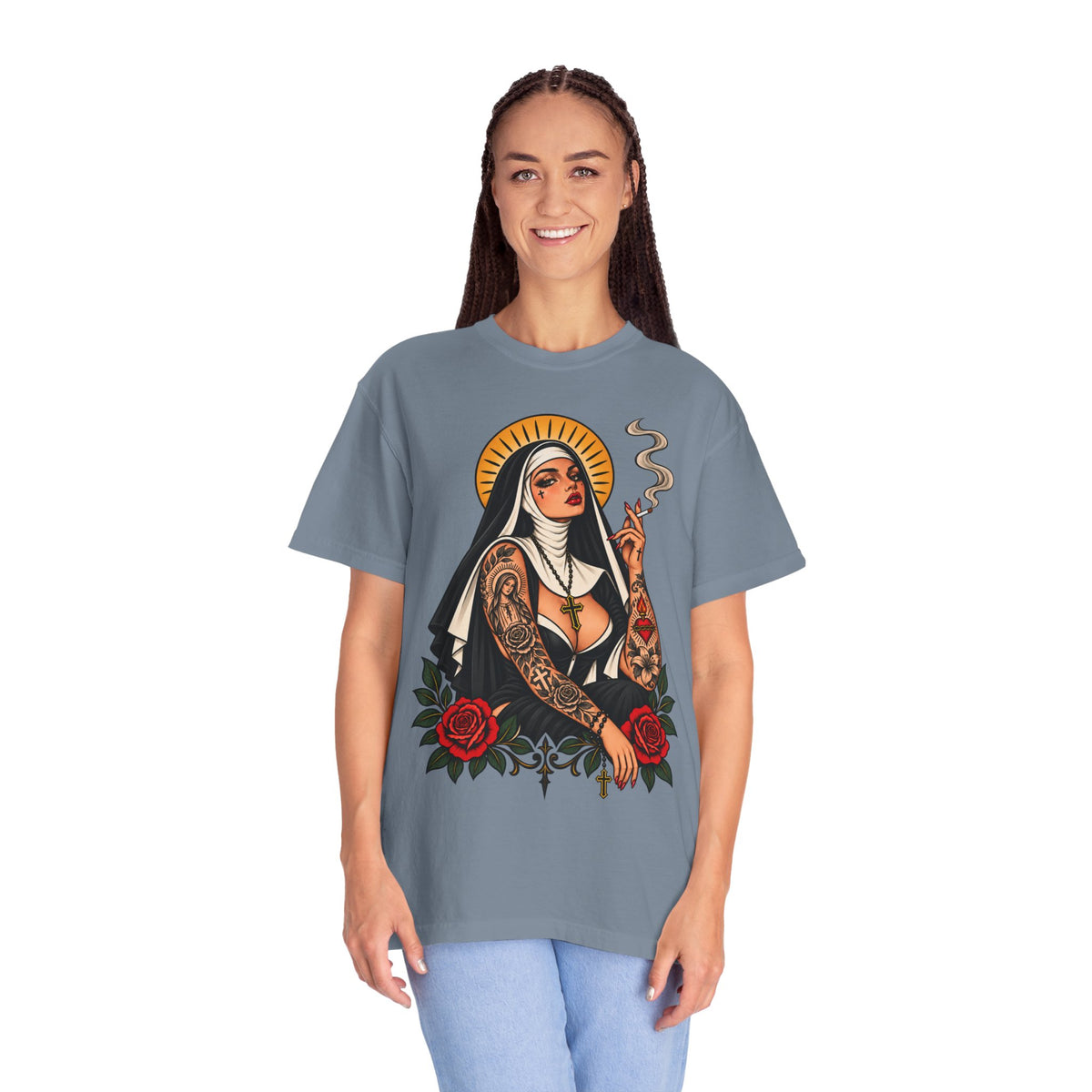 Rebel Nun Tattoo Flash T-Shirt