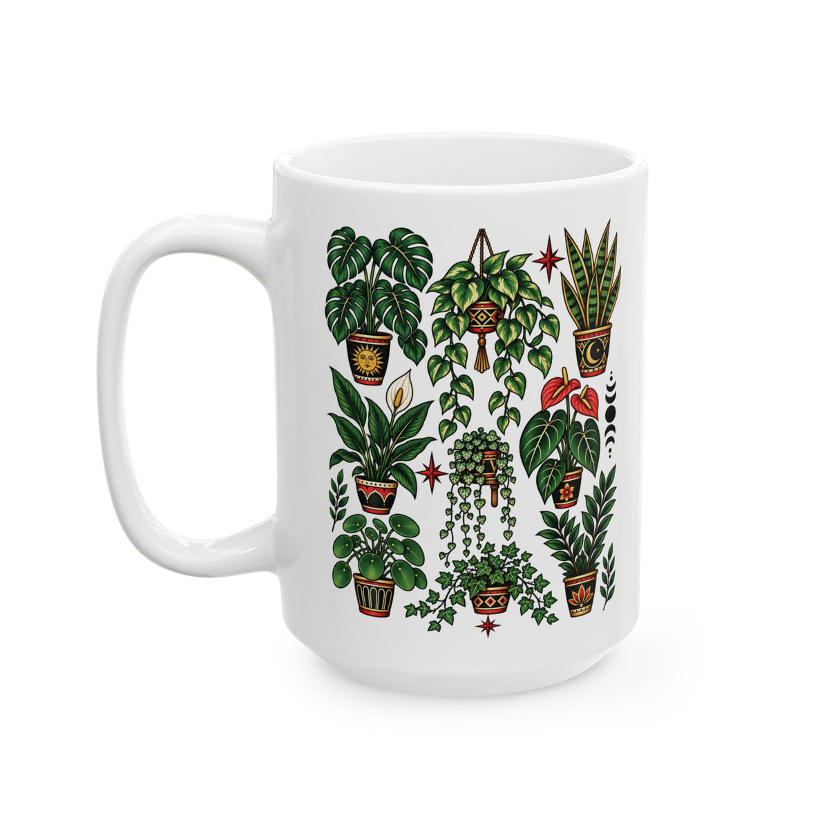 House Plant Tattoo Flash Ceramic Coffee Mug (11oz, 15oz)