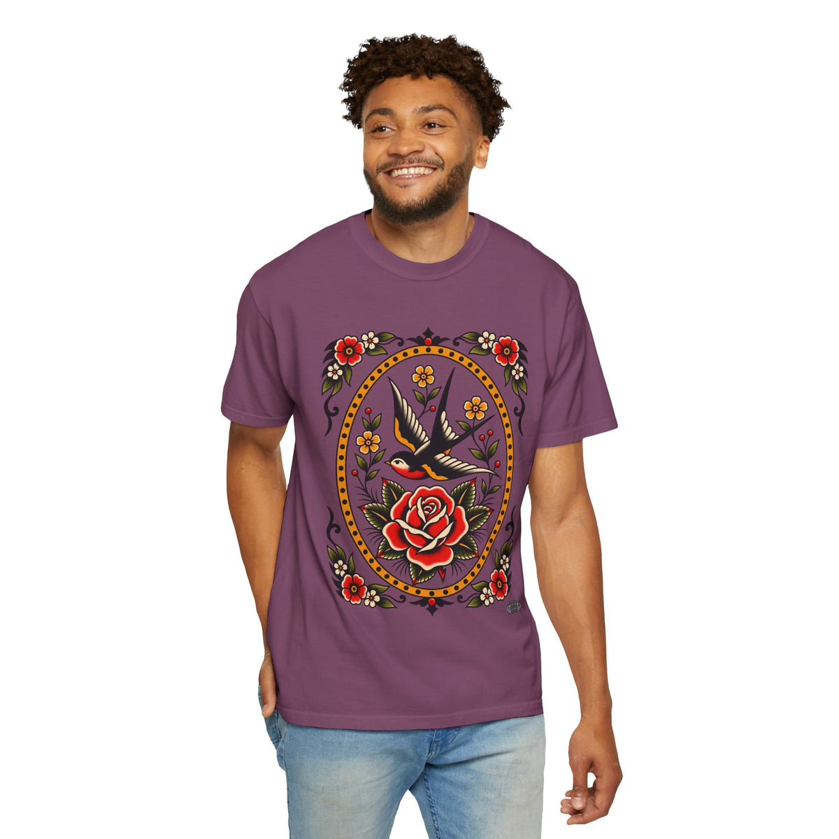 Swallow & Rose Tattoo Flash T-Shirt