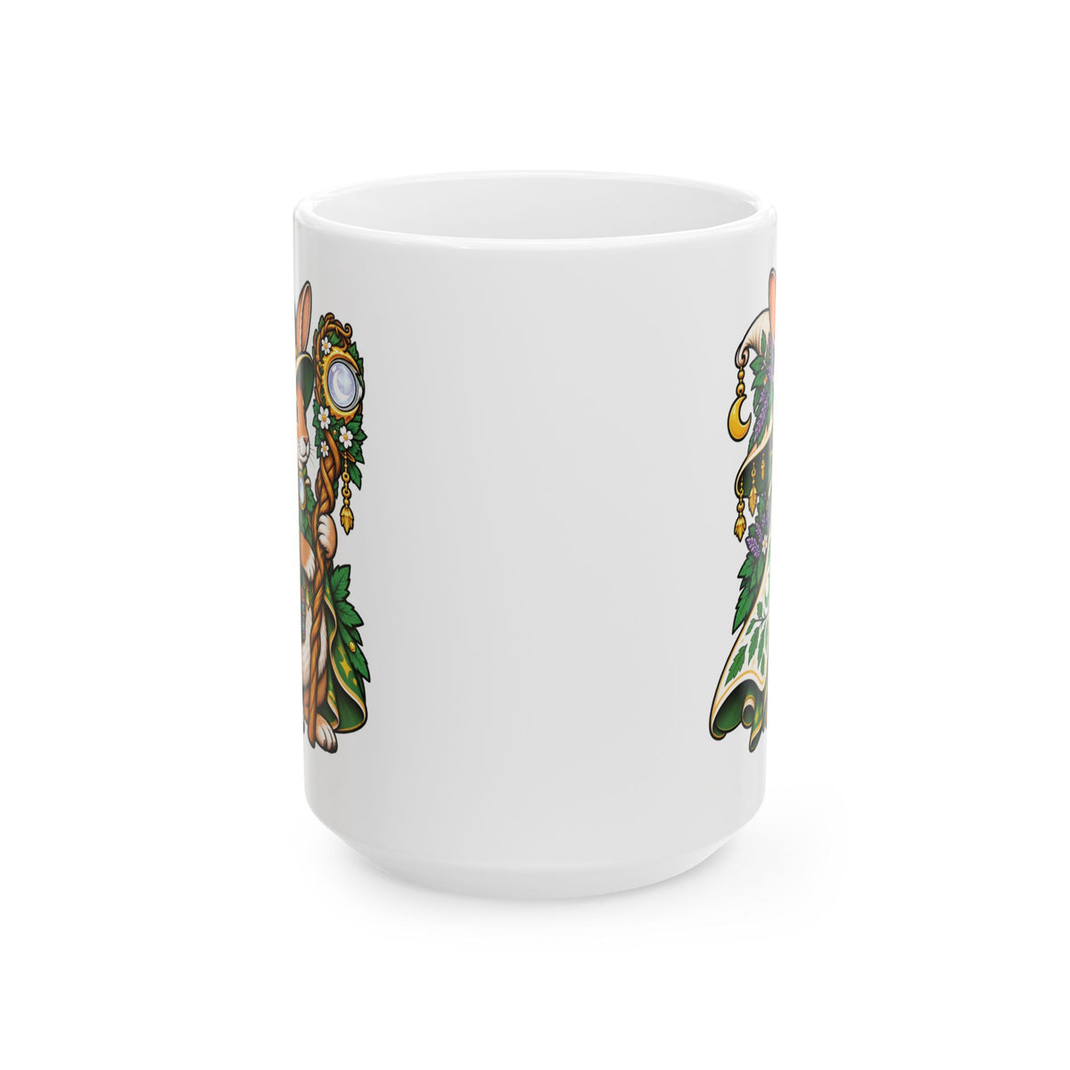 Rabbit Witch Tattoo Flash Ceramic Coffee Mug (11oz, 15oz)