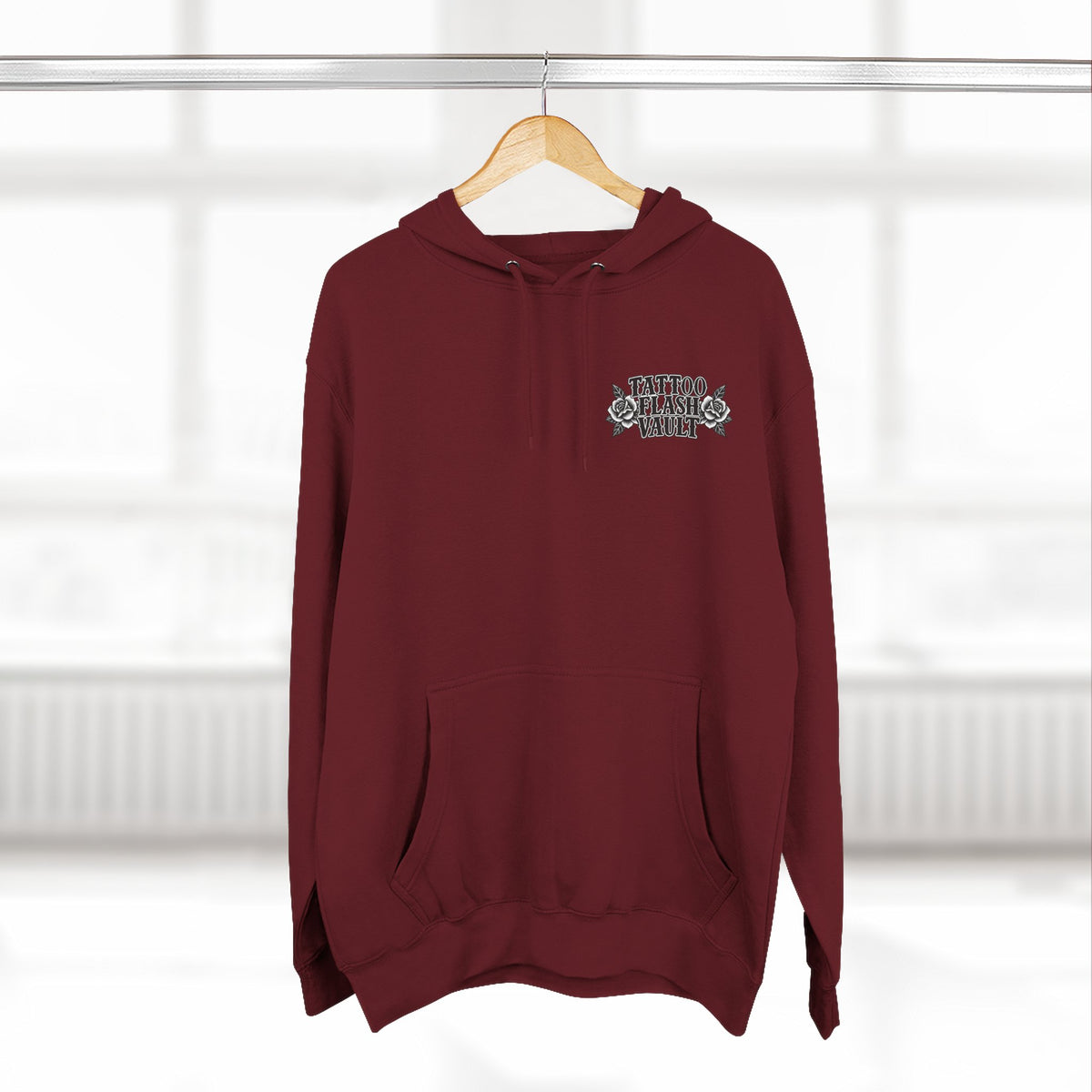 American Traditional Fearless Tattoo Flash Pullover Hoodie (Back Design)