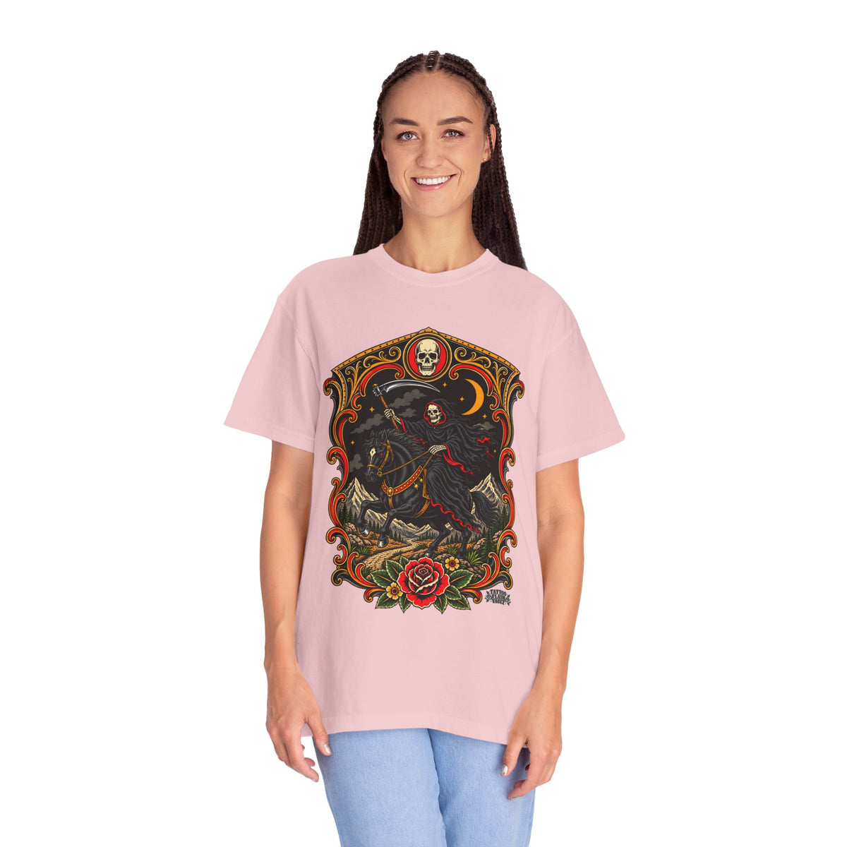Grim Reaper Horseman Tattoo Flash T-Shirt